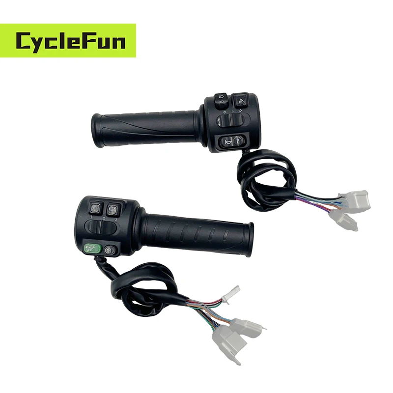 22mm Hall Twist Throttle 0-5v Accelerator with Three Speed/Reverse/Parking/Horn/Light Functions For Electric Scooter Motorcycle