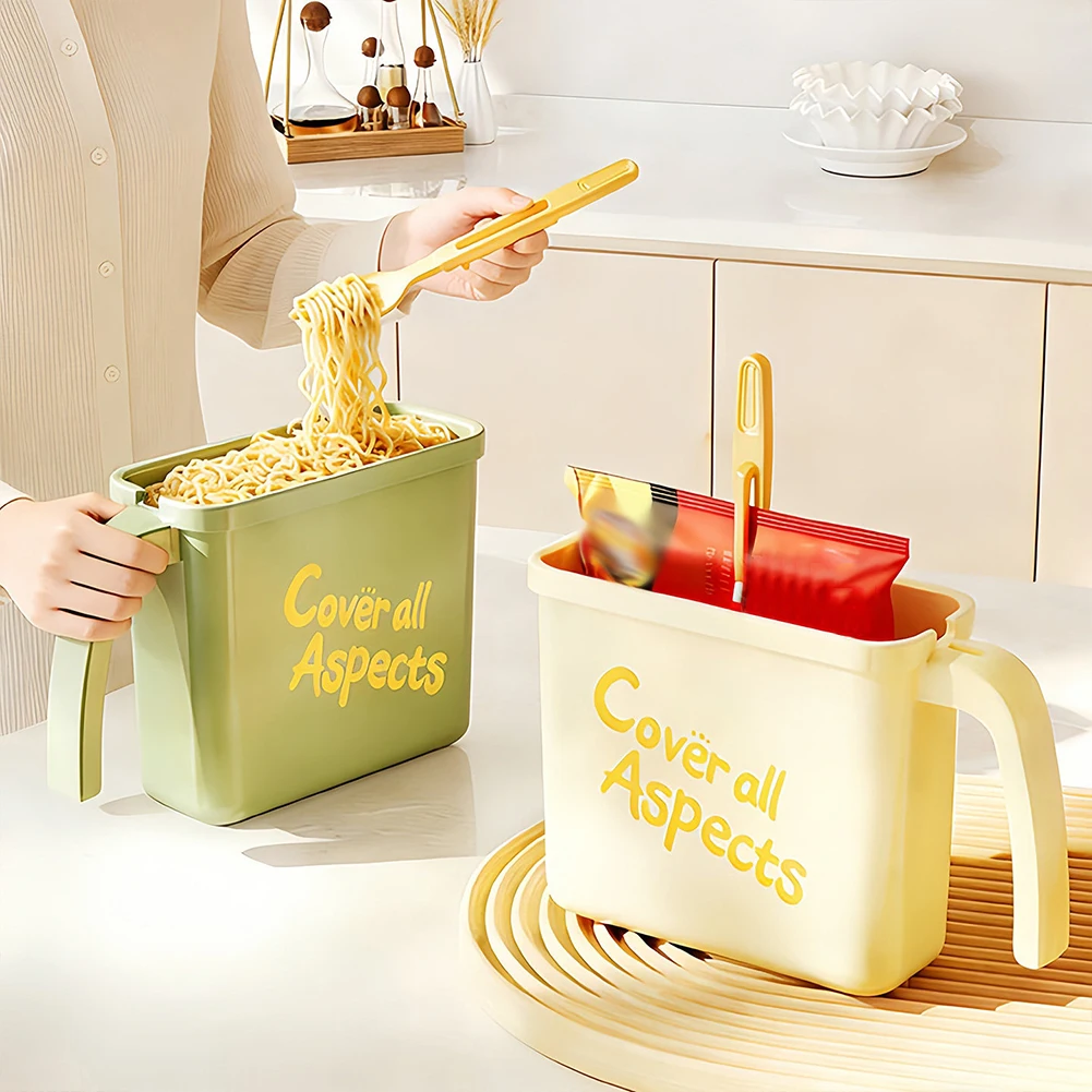 No Wash Instant Noodle Bowl With Fork Heat-Resistant Lunch Box Food Grade Instant Food Ramen Bento Box Suit Busy/Lazy Eaters