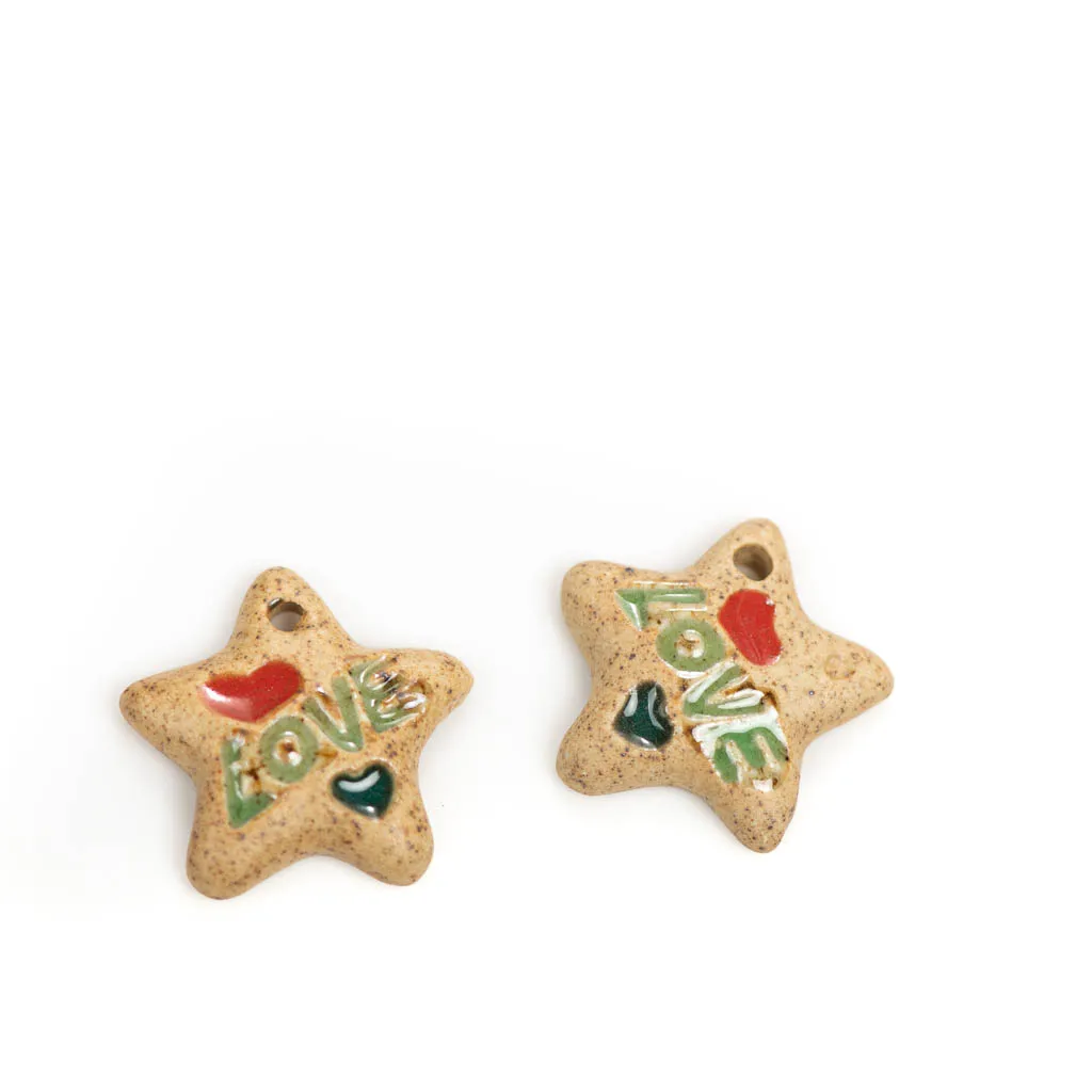 Ceramic Retro Pendant Fish Star Shape Necklace Accessories, Jewelry Processing DIY Materials Z770D