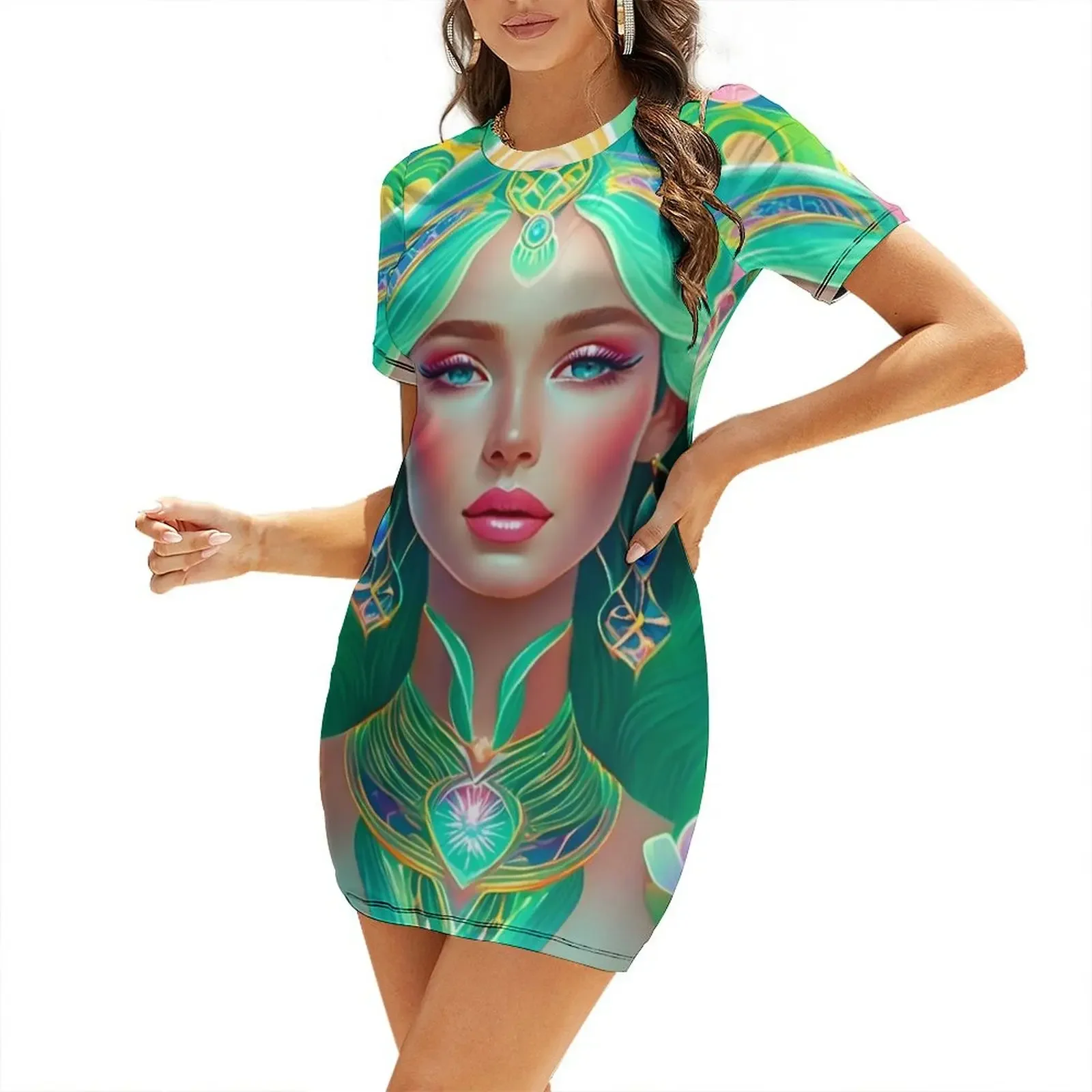 

Goddess Brigid. Short-Sleeved Dress women's evening dresses 2025 Female dress prom dresses Aesthetic clothing Dress