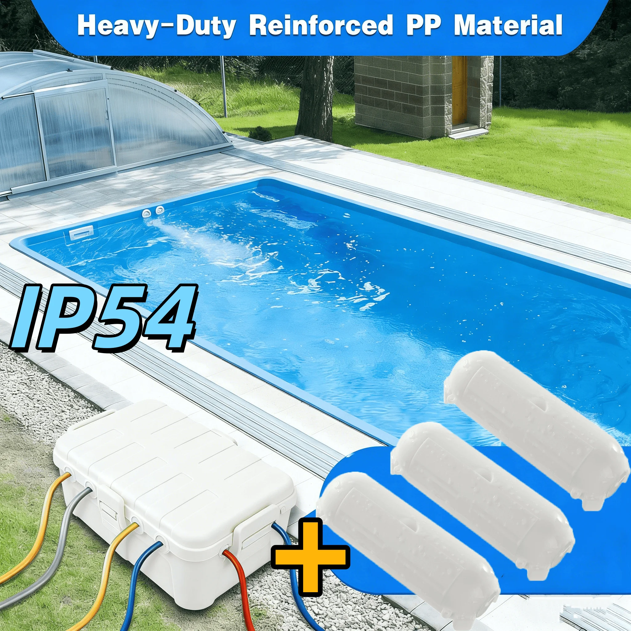 

Набор из 4 водонепроницаемых электрических коробок для улицы, 32x22x13 см, с 3 мини-защитными блоками для удлинителей 18x5.7x5.7 см, для праздничного освещения