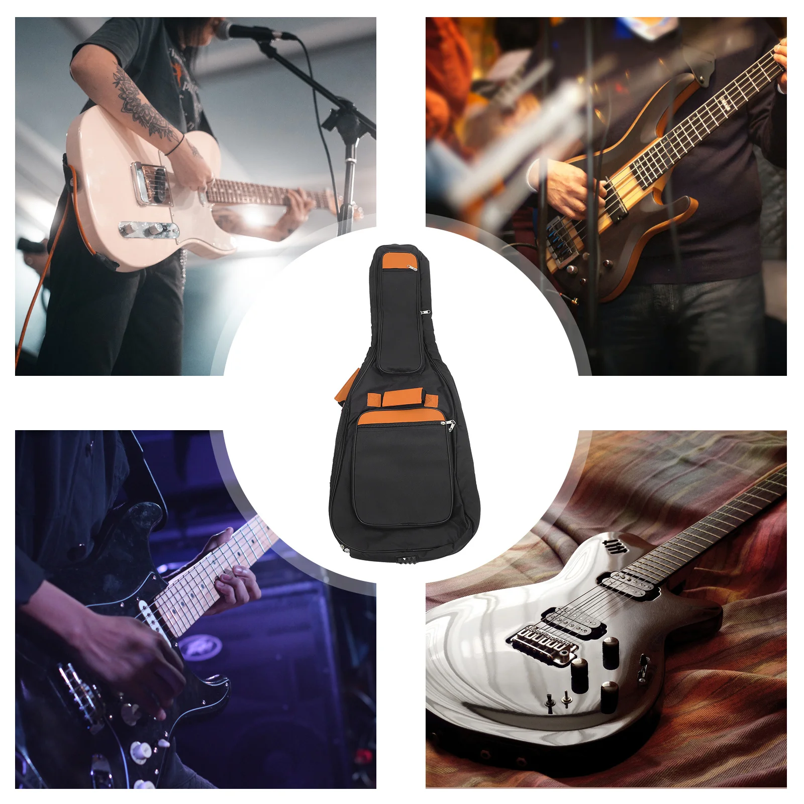 

Guitar Bag Carrying Backpack Handheld Electric Ukulele Acoustic Simple Bass Black Reliable