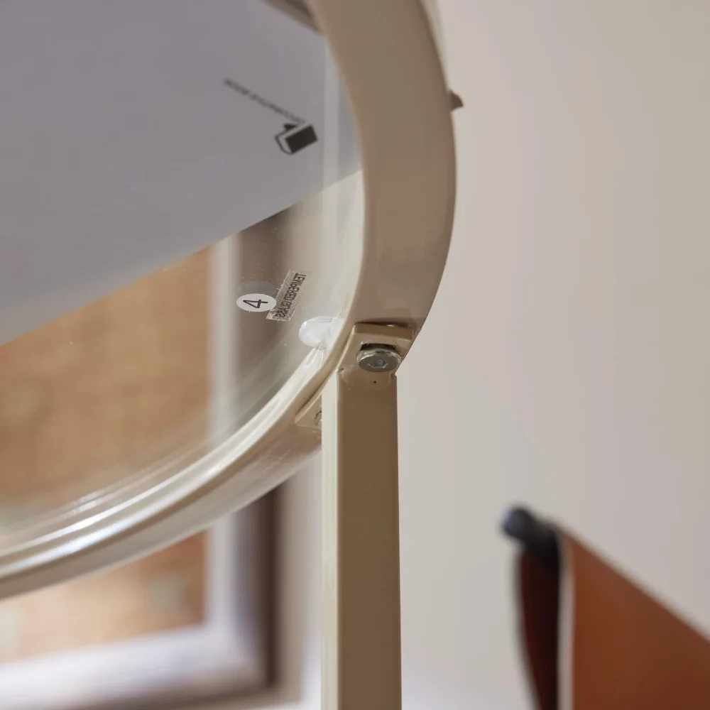 25.6인치 원형 커피 테이블, 거실용 투명 유리 커피 테이블, 수납 공간이 있는 2단 커피 테이블, 모던한 센터 테이블