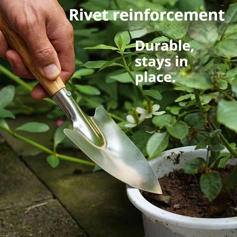 الفولاذ المقاوم للصدأ البستنة مجرفة زهرة زراعة أداة حديقة صغيرة أداة اليد إزالة الأعشاب الضارة التربة حفر المجرف لاستخدام المزرعة والحديقة