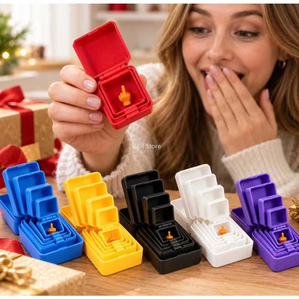 Multi Layer Surprise Prank Box, 3D Printed 6 Layer Box Inside Box with Mini Middle Finger Gifts Annoying Present Daily Use