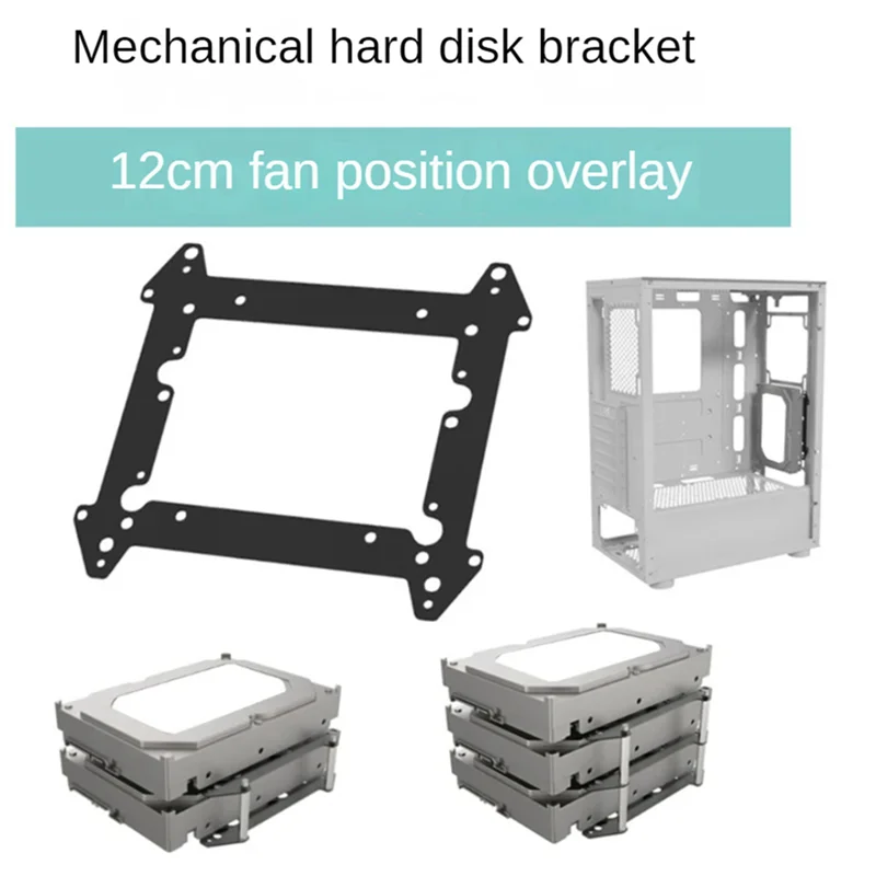 AP-2Pc 12Cm Fan Hard Drive Bracket SSD 3.5 Inch Hard Drive Bracket Extended Multi-Layer Stacking Bracket