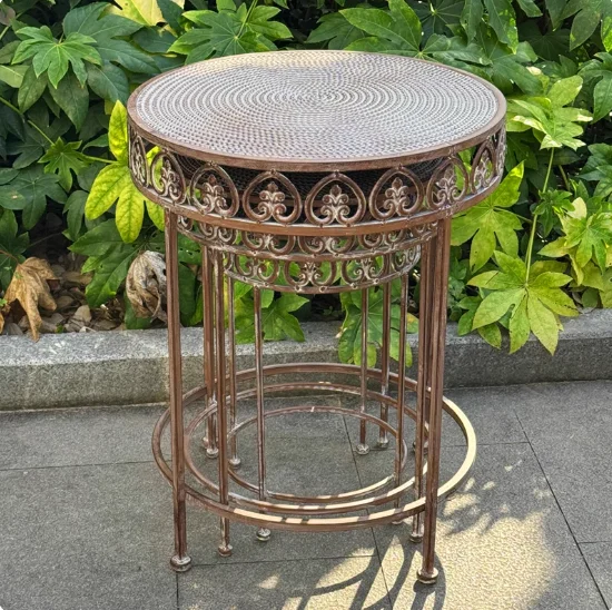 Retro-made old wrought iron flower stand stool combined balcony green radish flowerpot bracket floor shelf