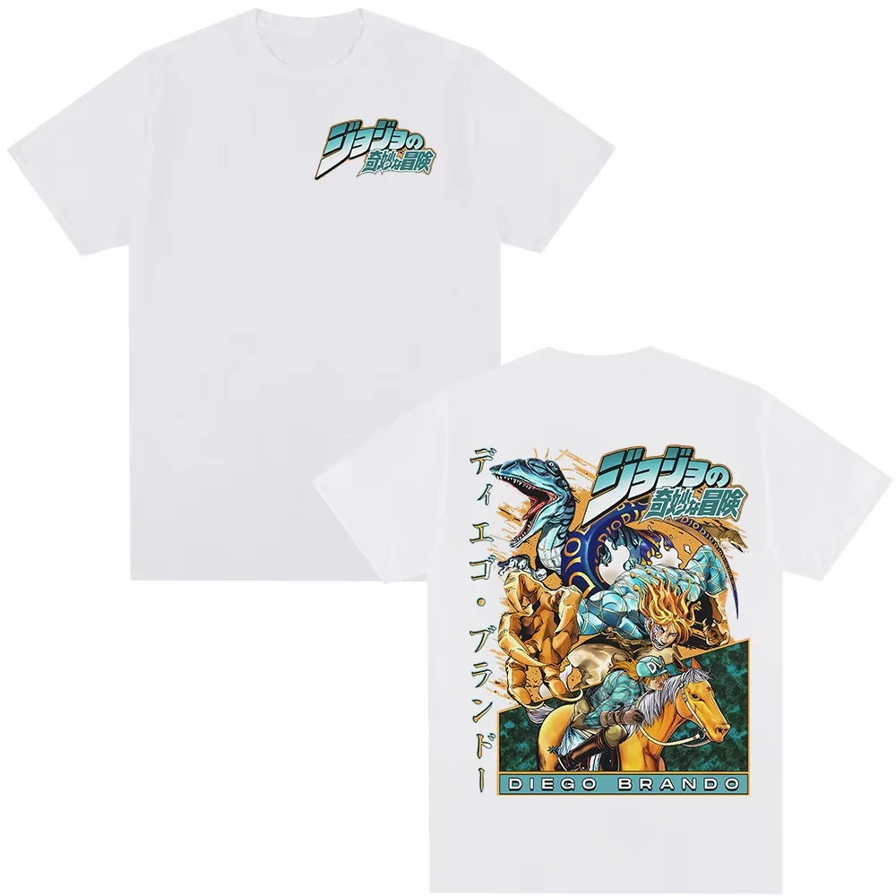 Anime JoJo Bizarre Adventure STEEL BALL RUN Diego Brando T-shirt Men Women Clothing Cotton Casual Fashion Short Sleeves T Shirt