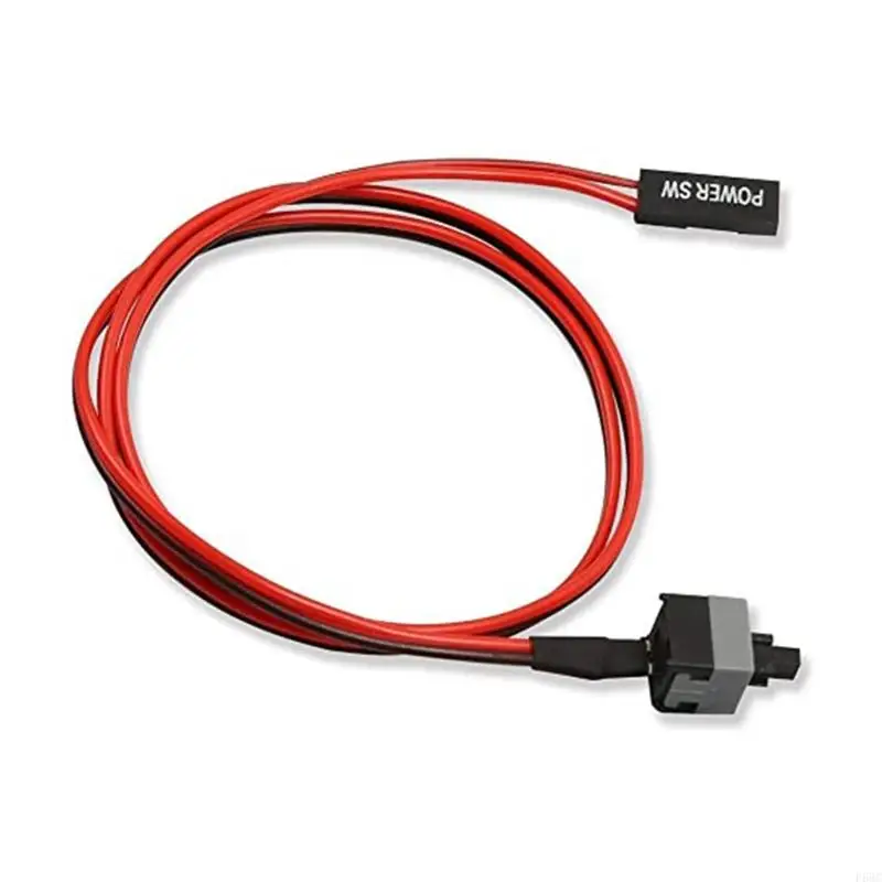 F68C 2 แพ็ค 2 ขา SW PC สายไฟเปิด/ปิดสวิทช์คอมพิวเตอร์สายไฟ 0.5m