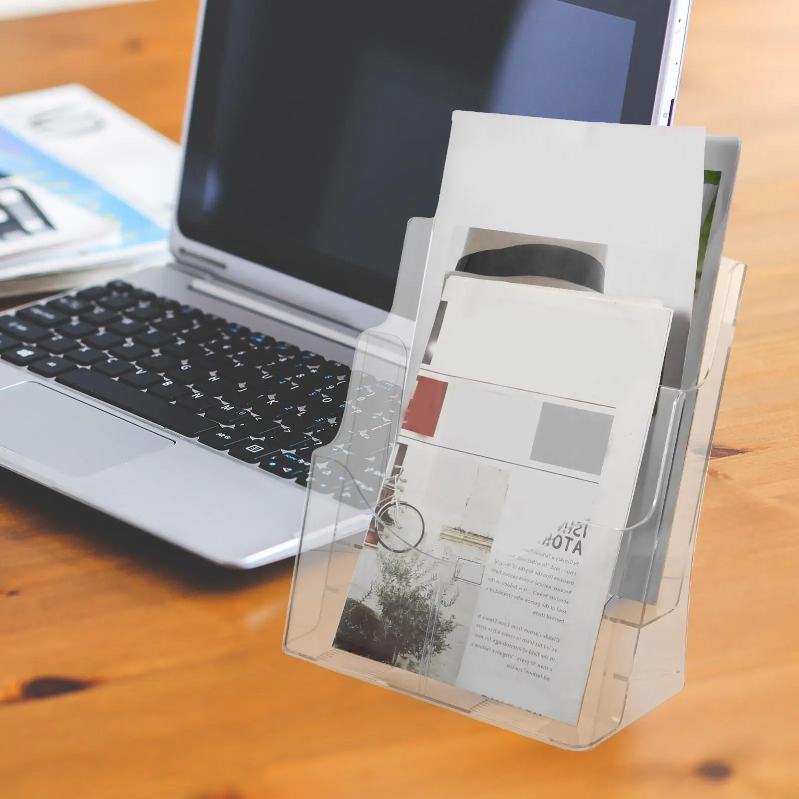 A4 Paper Holder WallMounted Acrylic File Organizer Brochure Display Stand Pamphlet Storage Menu Card Letter Folder
