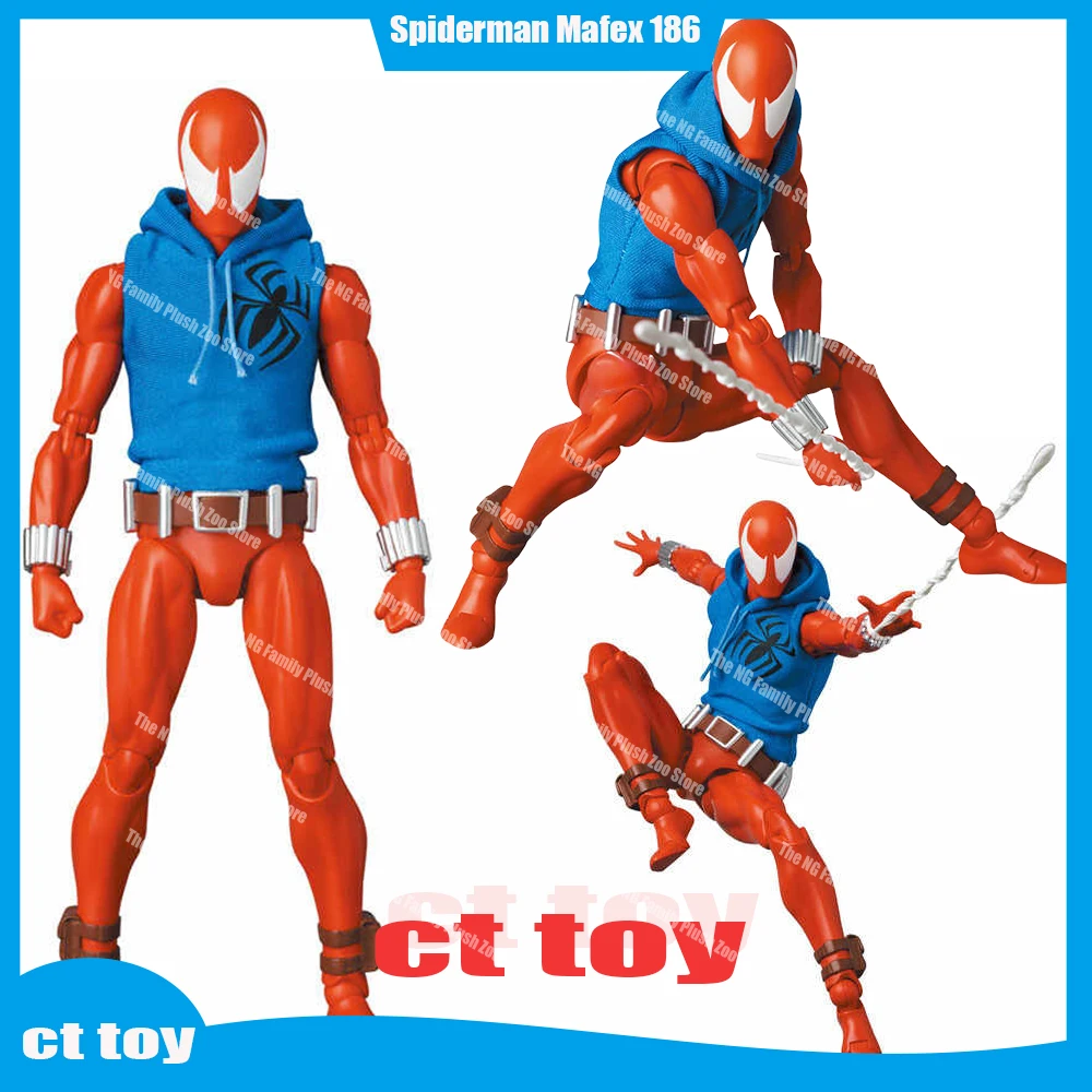 Ct Toys Spiderman Mafex 186 Scarlet Spider The Amazing Spider-Man Comic Version Anime Action Figurine Gift Toys Model New