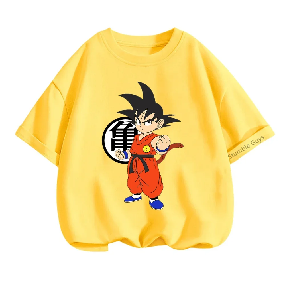 2024 Dragon Ball Z T-shirt Children's 3D T-shirt Fashion Boys Short Sleeve Round Neck Casual Anime Super Saiya Goku Short Sleeve