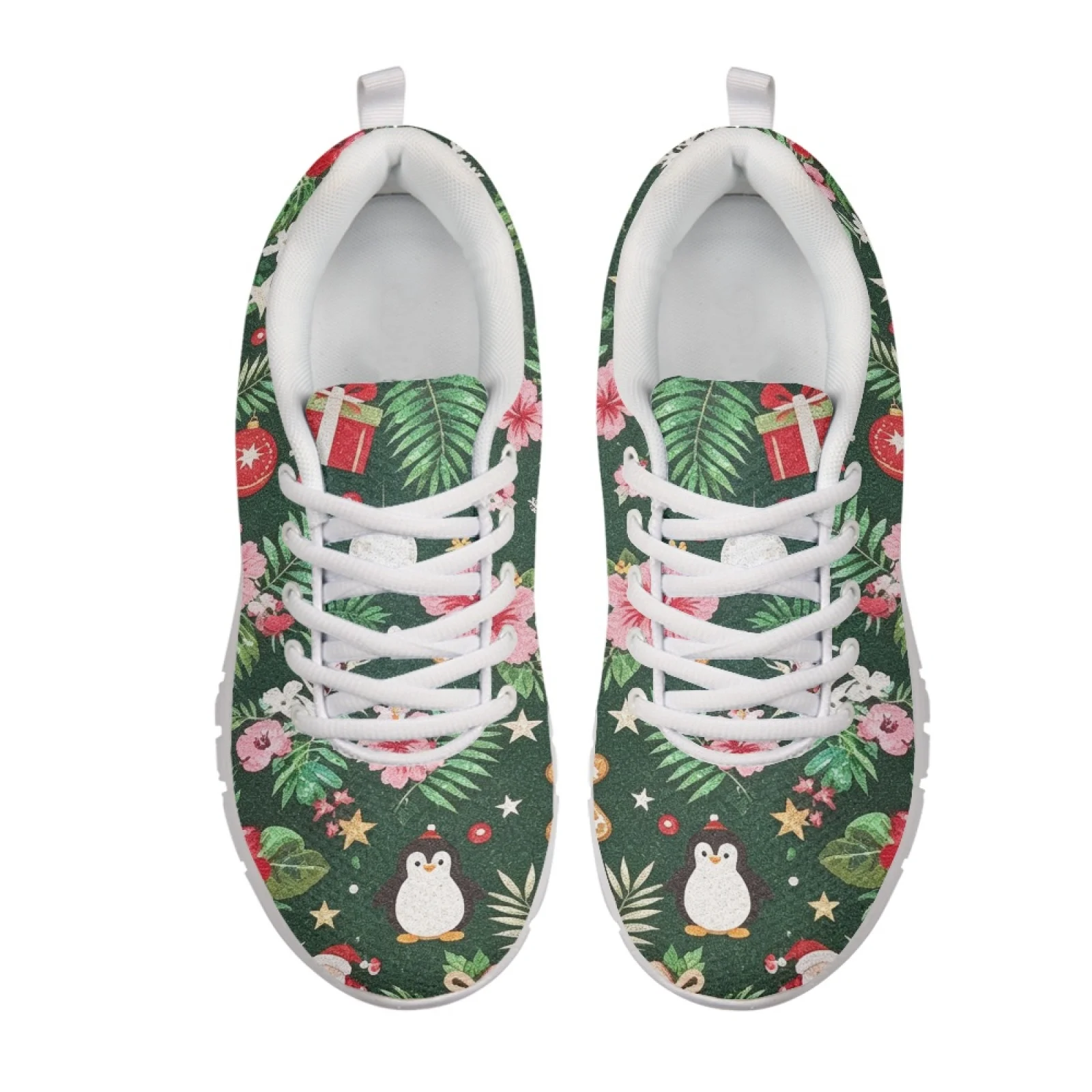 Coloranimal Xmas Gingerbread Women Comfortable Shoes for Teachers Standing All Day Casual Work Shoe for Travel