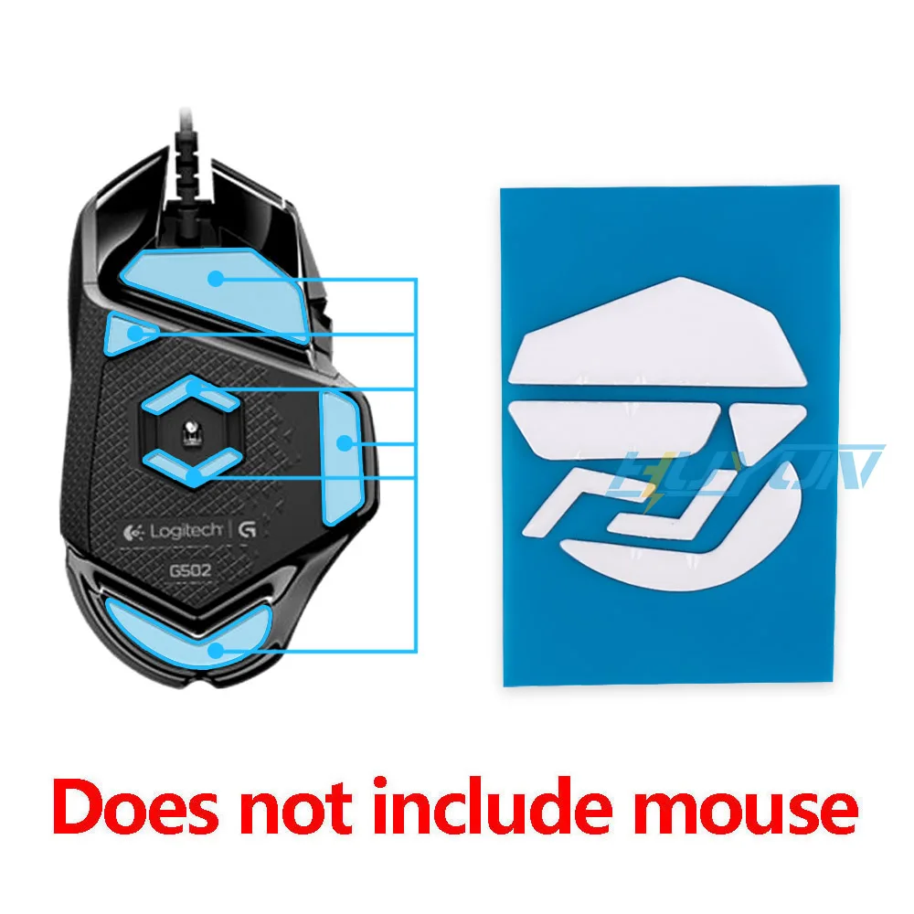 2 Sets Rounded Curved Edges Mouse Feet Skates for Logitech G502 HERO / G502 Wired Mouse