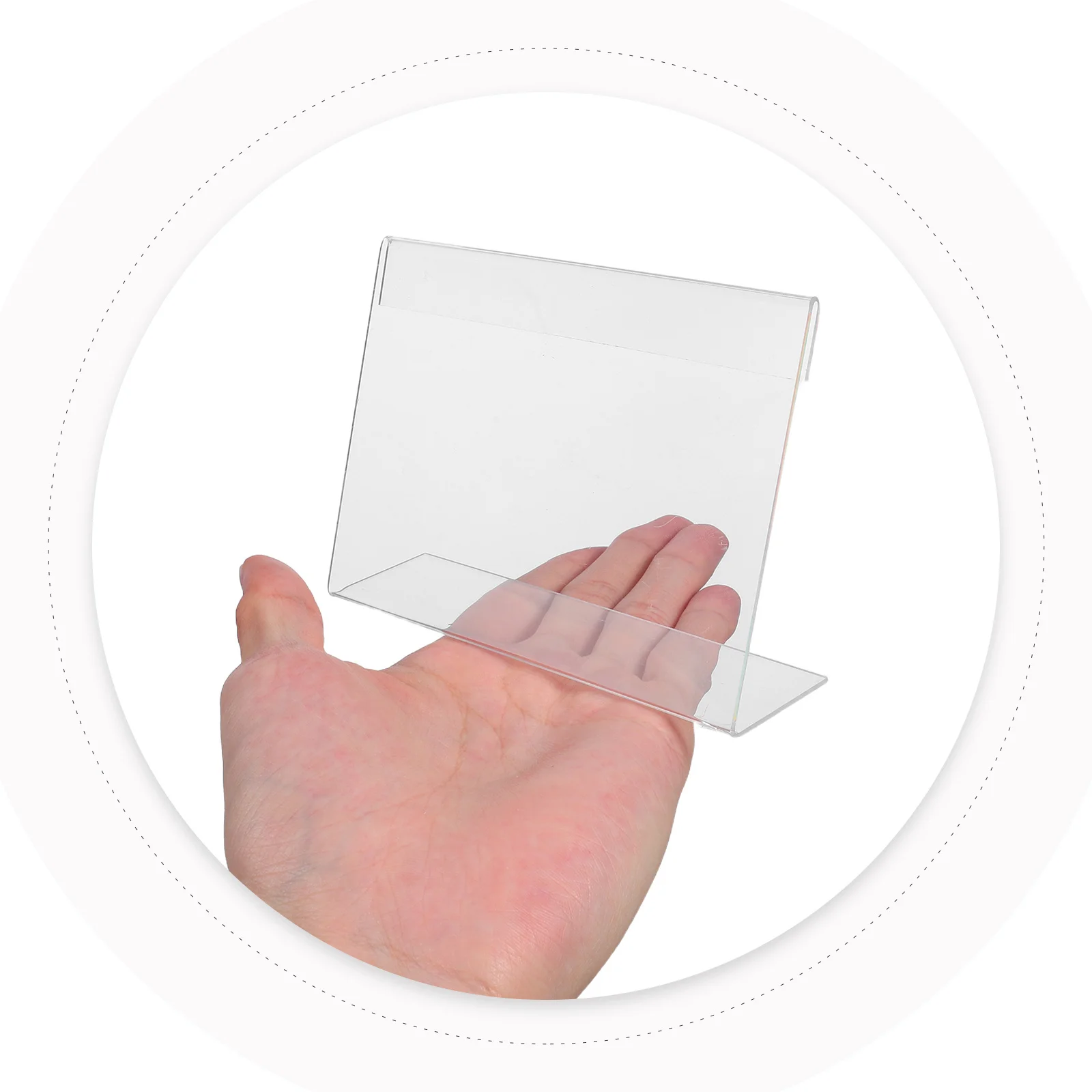 

20Pcs Clear Acrylic Display Sign Holders L Shaped Stand for Store Office Restaurant 4.72x3.14inch Price Card Holders