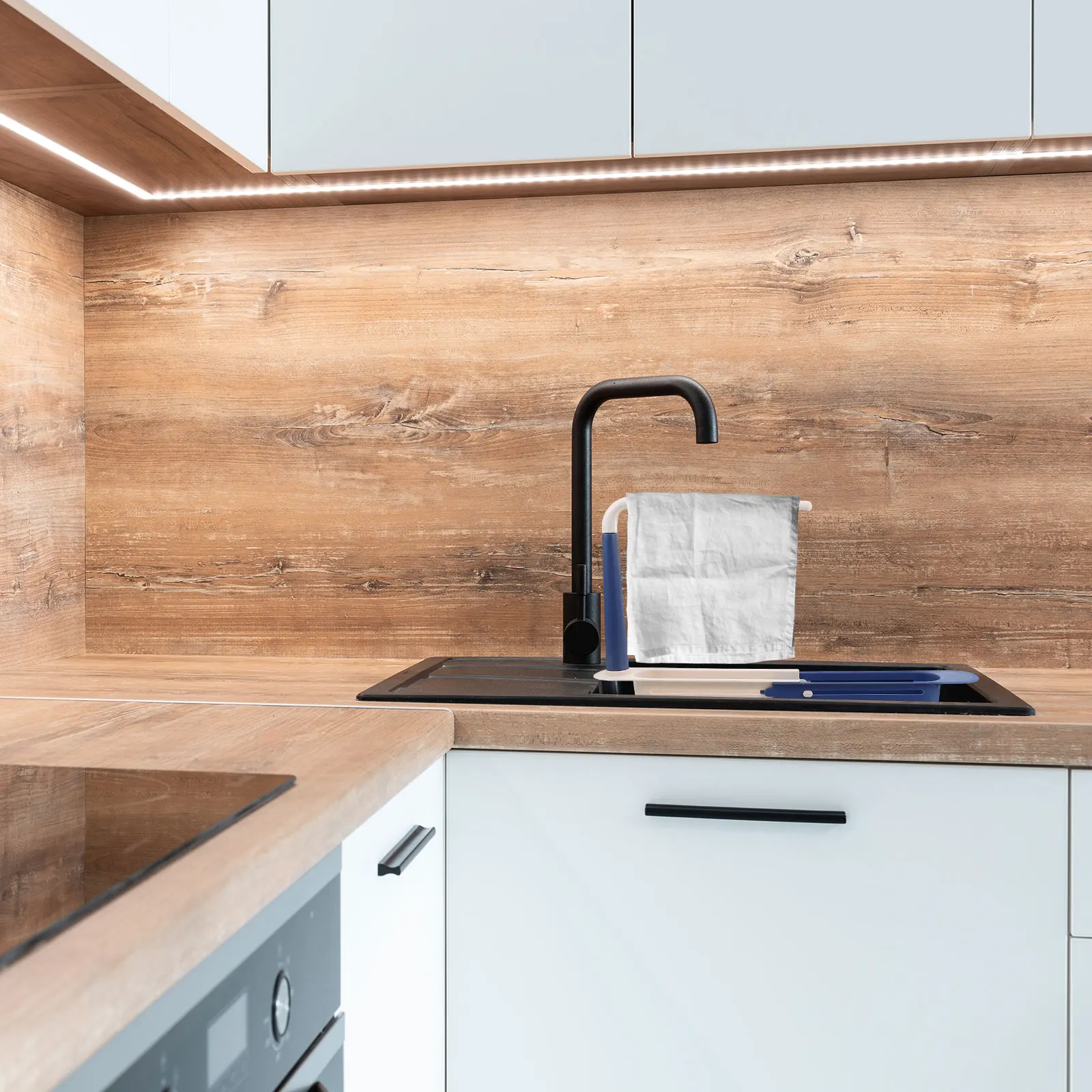 

Expandable Kitchen Sink Organizer Multifunctional Dish Cloth Holder Adjustable Space-Saving Dish Towel Storage Rack Drying Rack