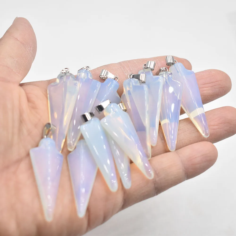 Wholesale 12pcs/lot good quality opal stone arrow shape charms pendants for necklace jewelry making free shipping