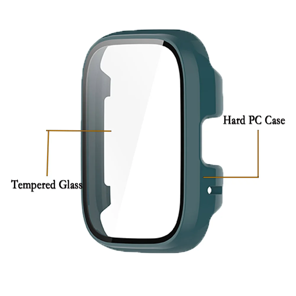 2 In 1 Case For Redmi Watch 3 Active/Lite Full Coverage Bumper PC Hard Case Cover With High-quality Tempered Glass Screen Protec