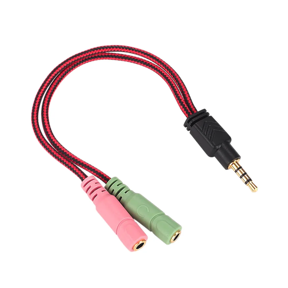 

2 In Splitter Cable for Headset Audio Mic Headphone and Microphone Jack Earphone