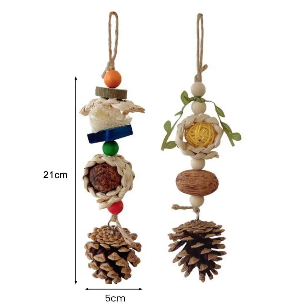 Practical Bird Chew Toy  Easy to Hang Long-lasting Hanging Parrot Toy  Bird Parrot Rattan Balls Toy Hanging Ornament