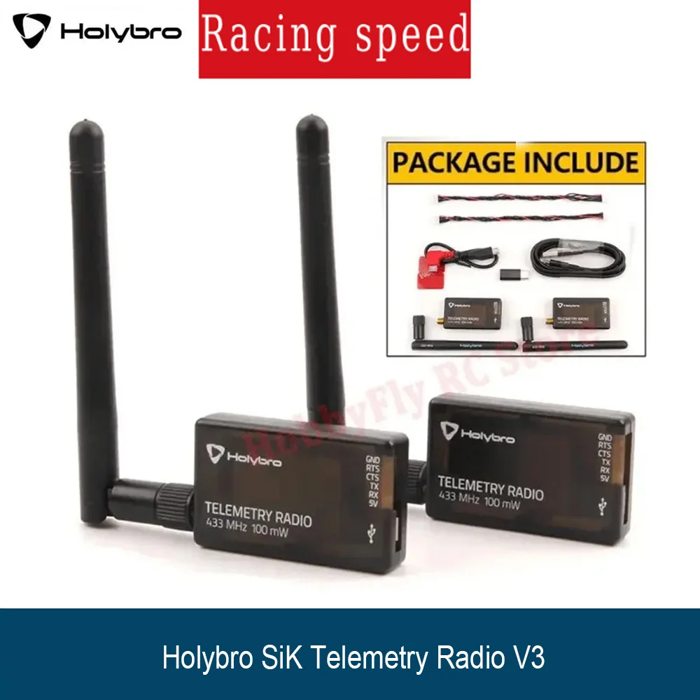 

HolyBro SiK Telemetry Radio V3 100mW 500mW 915MHz 433MHz Module for Pixhawk APM MINI PIX Flight Controller RC FPV Drone
