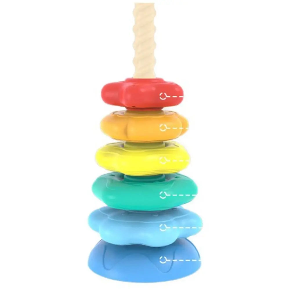 ไม่สม่ําเสมอ Rainbow Stacker ของเล่นเด็ก Rainbow Tower STACKABLE หมุนสกรู Bolt ของเล่น Montessori ของเล่น Early Education