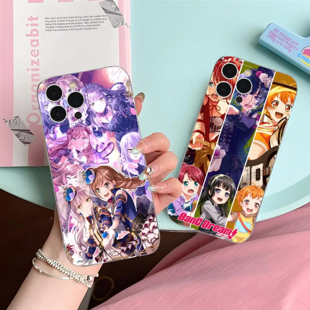

Модный чехол для мобильного телефона BanG Dream для iPhone 16, 15, 14, 13, 12, 11 X XR XS 8 6 Pro Max Plus, мини-прозрачный цветной чехол с принтом