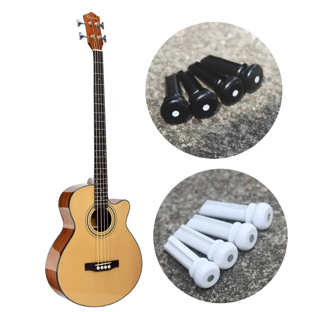 

4Pcs Bass Guitar Plastic String Pegs Bass String Retainer Pins Acoustic Wood Bass,Instrument Replacement Accessories Fixing Pegs