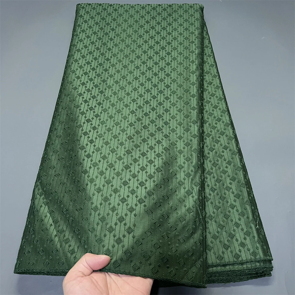 

2026 High Quality African Nigerian Tulle Lace Fabric for Dresses Sewing Pure Embroidery Damask Cotton Wedding Party 5Yard hz1412