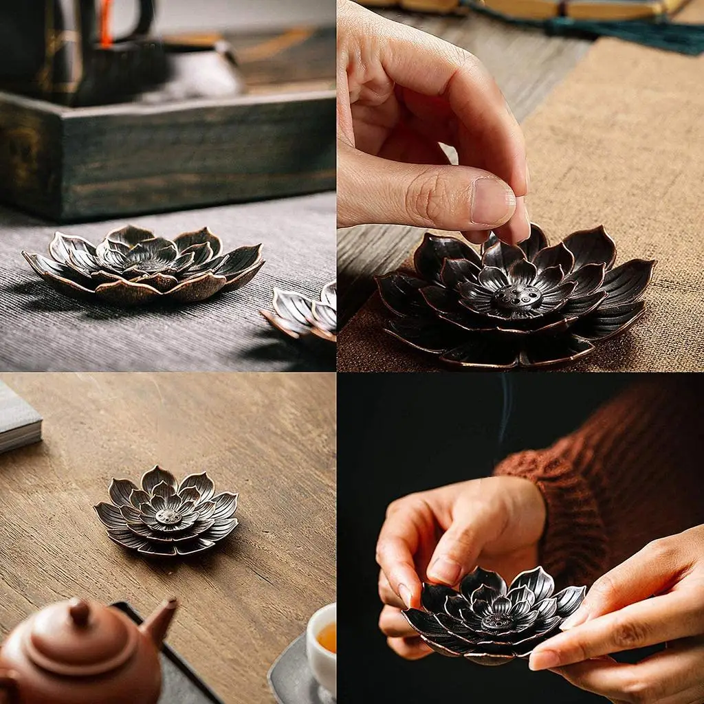 Alloy Lotus Holder, Lotus Stick Burner Censer Buddhist Home ,solid and durable -term usage