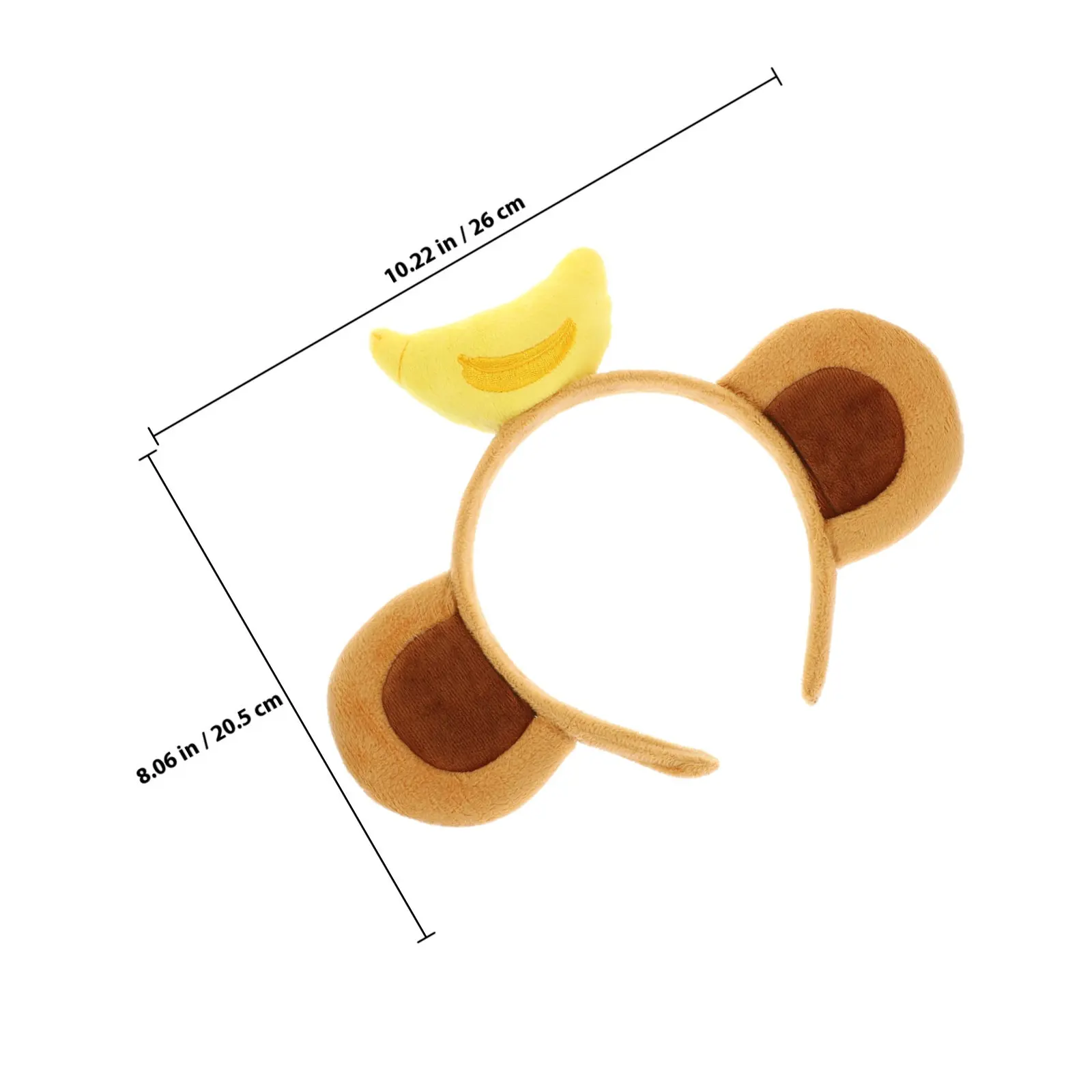 Monkey Ear Headband Banana Top Fabric Material Cute Ears Headband for Cosplay Dress Up Women
