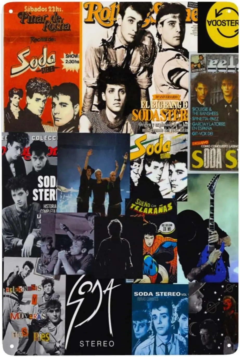 SUNZHI Letrero Metálico Decorativo Vintage de Soda y Música, Póster Metálico para Pared, Decoración para Hogar, Bar, Pub, Cafetería, Oficina, 8x12 Pulgadas