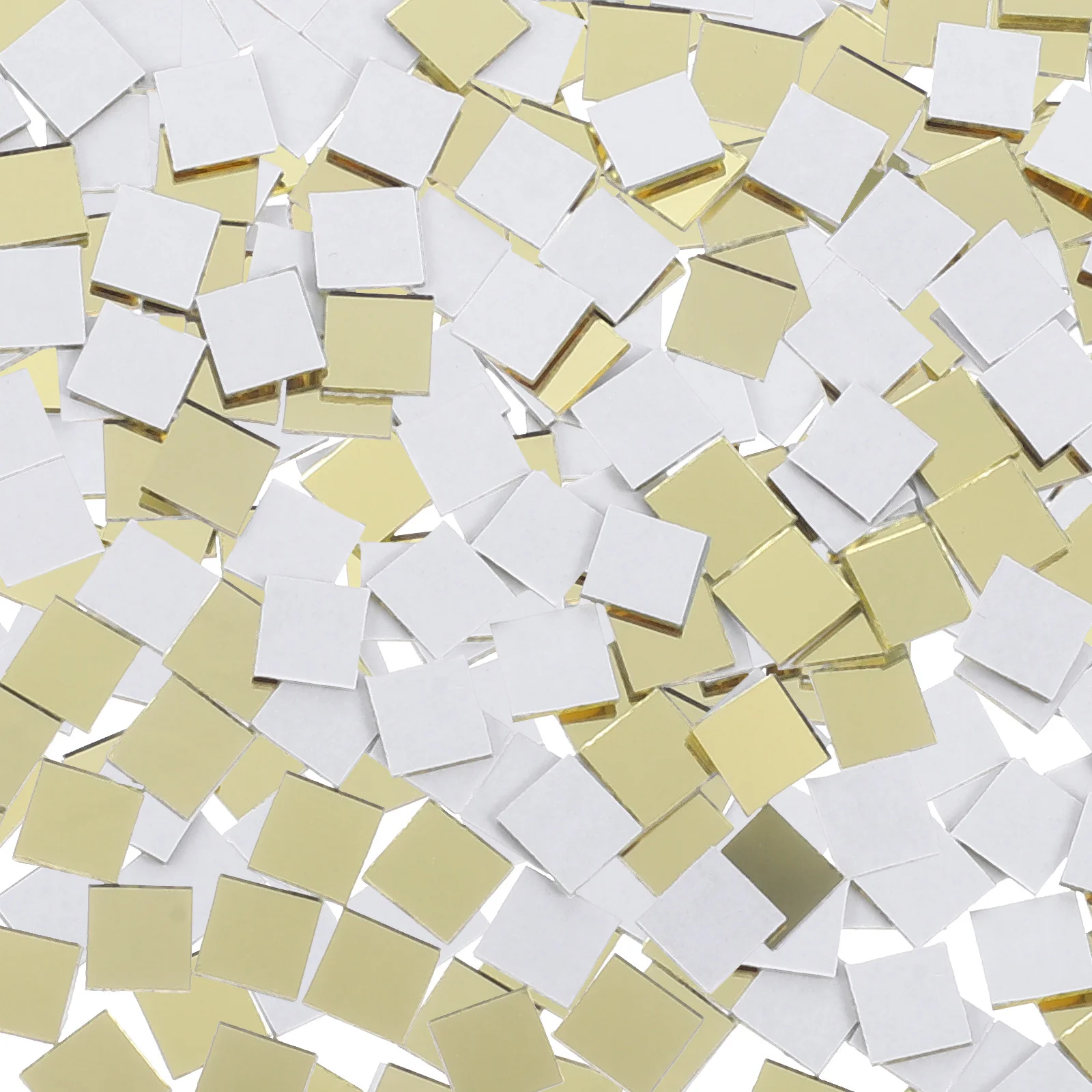 

300Pcs Mosaic Tiles Glass Craft Pieces for DIY Decor Crystal Square Flat Back Home Art Projects Supplies Mirror Tiles for Crafts