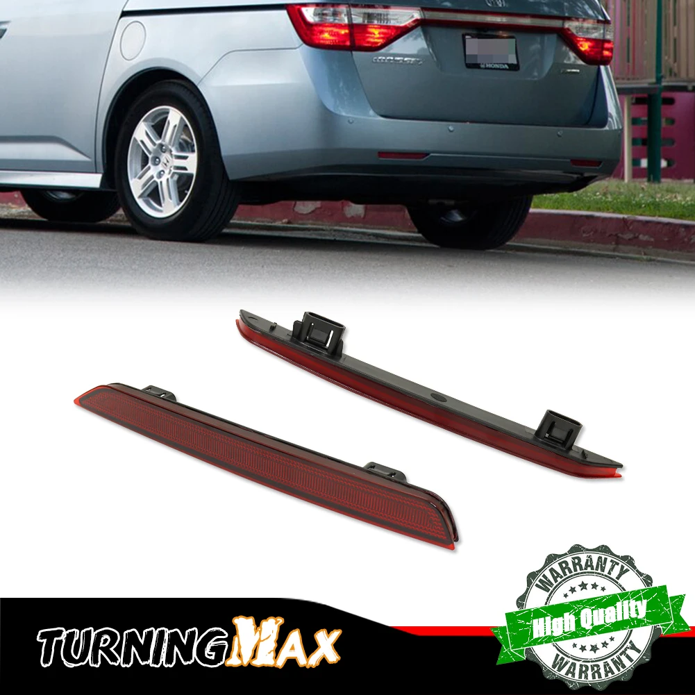 

Red Lens Car Rear Bumper Reflector Light Housing Shells For 2011-2017 Honda Odyssey Tail Brake Light, No Bulb/Socket