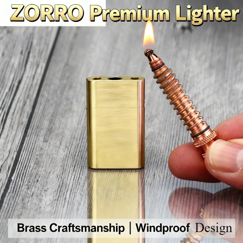 

New Retro Matchbox Lighter - Brass Creative Torch, Strike Million Matches, Portable Men's Collection Gift，Cigarette Accessories