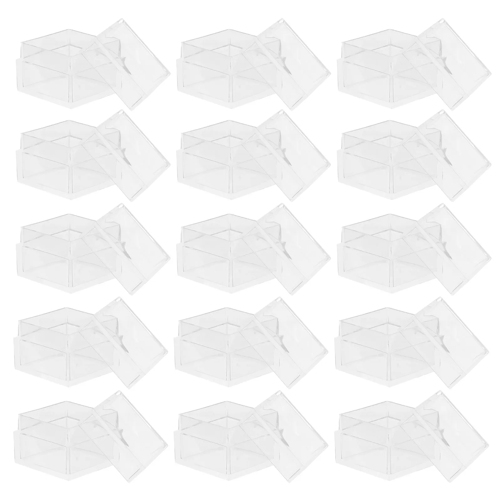 

20 шт. мини-квадратных акриловых контейнеров с крышкой, прозрачные, для хранения украшений, конфет, таблеток, маленькие демонстрационные коробки, для домашнего использования и рукоделия