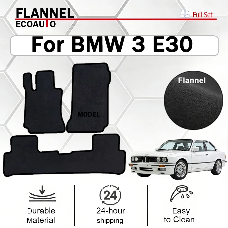 

ECOAUTO Car velour mats for BMW 3 E30 Coupe (1982 1983 1984 1985-1994) -black