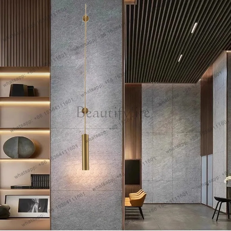 Cross-border light luxury long pole corridor aisle background wall long tube luminous object