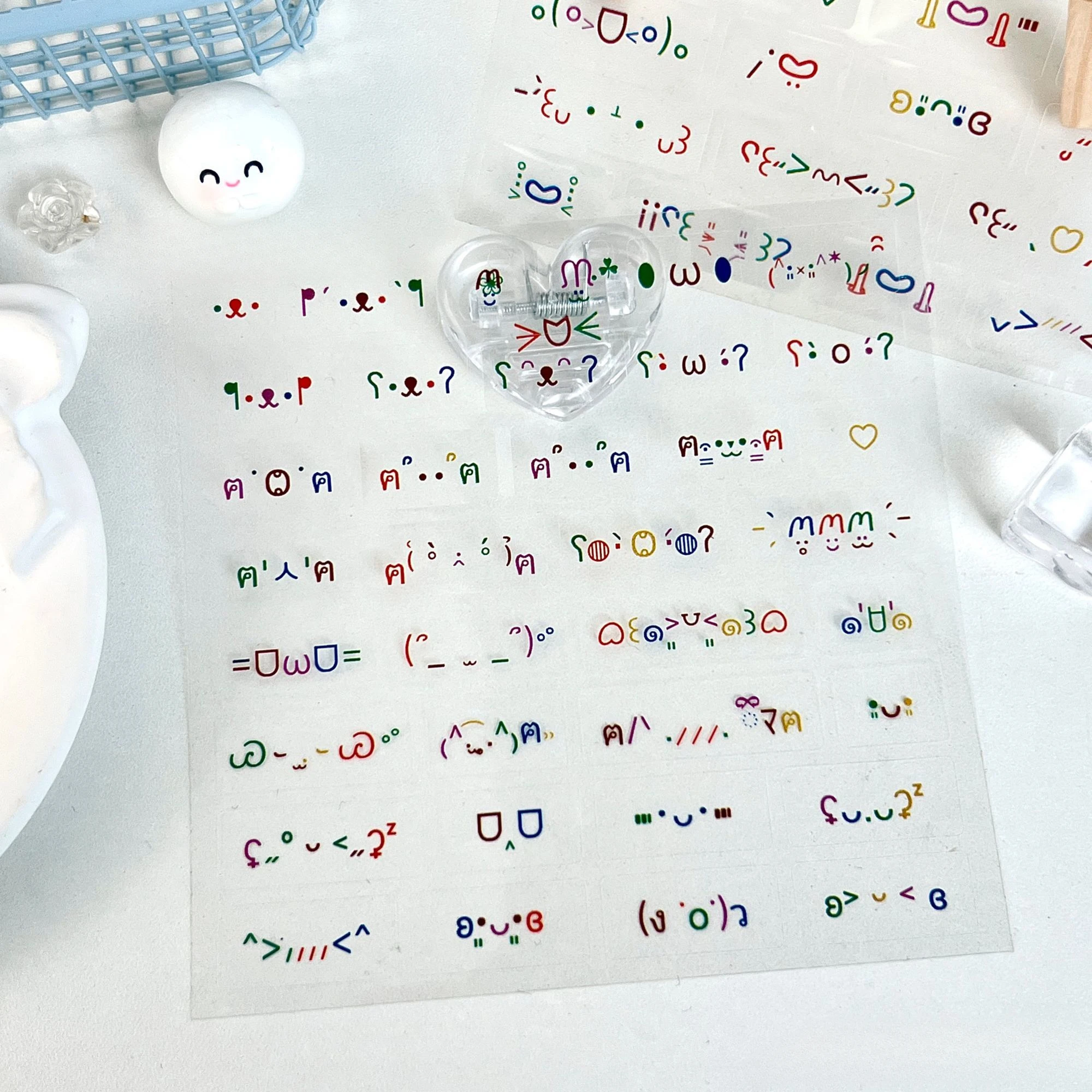 10 peças de adesivos coloridos de emoticons, símbolos fofos, adesivos decorativos para scrapbooking, papelaria estética kawaii