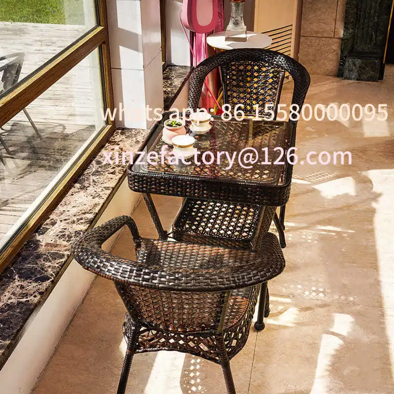 

Customizable Balcony Tea Table Chair Rattan Chair Three-piece Set