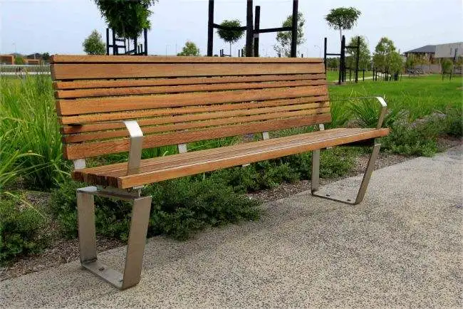 Public Garden Wooden Factory Patio Wooden Seating Bench