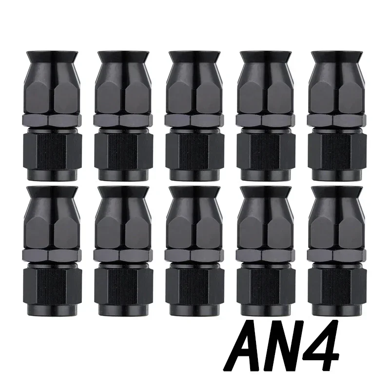 10x Universele Rechte 0 45 90 180 Graden AN3 AN4 AN6 AN8 AN10 AN12 Slanguiteinde Fitting Slang Adapter Voor Swivel PTFE Olie Brandstofleiding