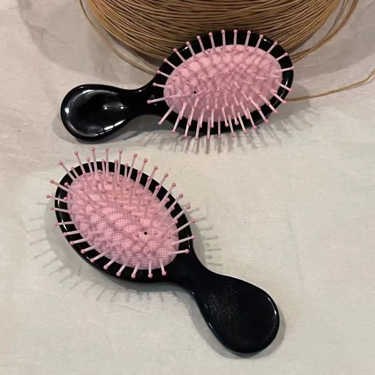 미니 마카롱 에어 쿠션 헤어 브러시 컴팩트 휴대용 여행 친화적 마사지 빗 가정용 살롱 스타일링