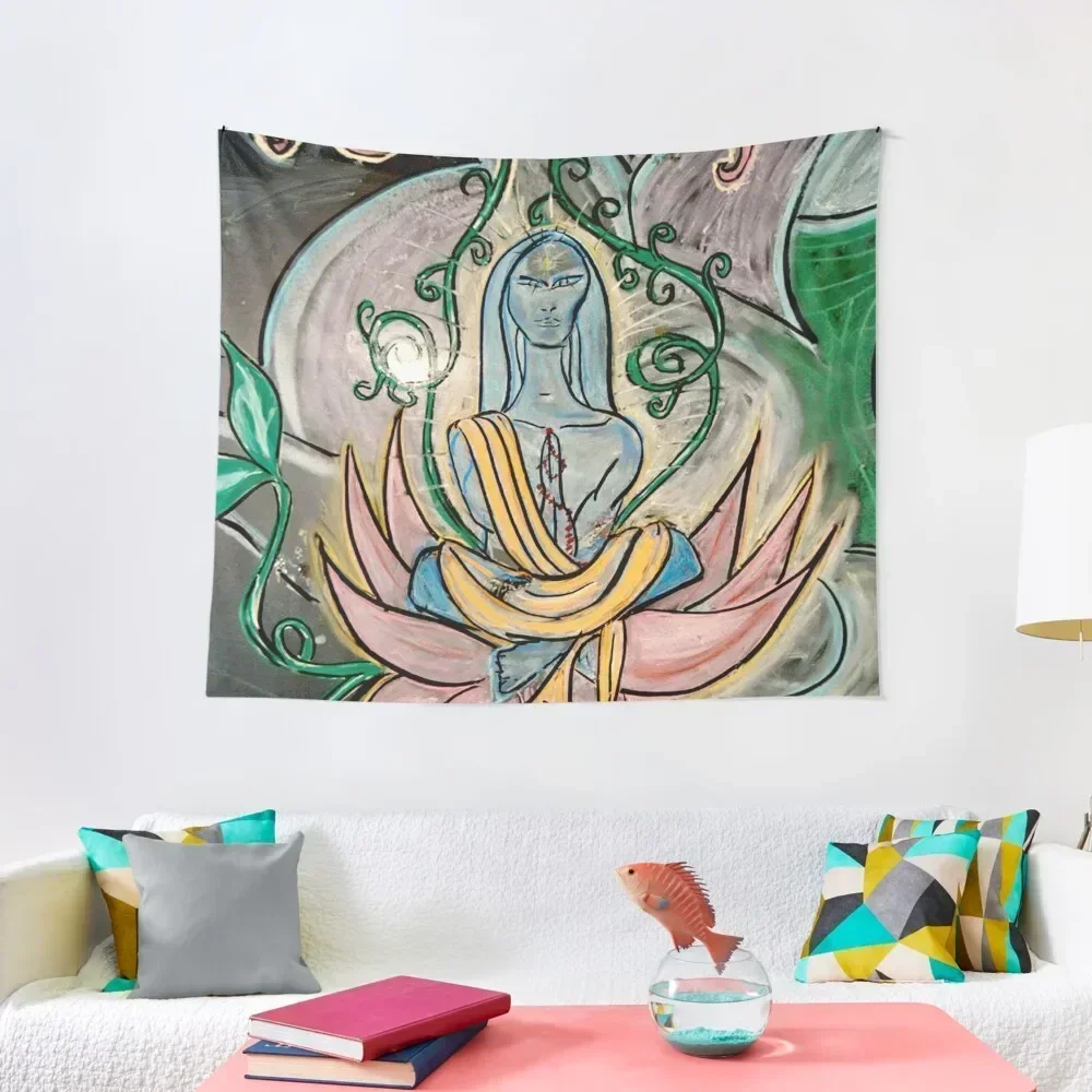 Yogic Ascension (from Chalk Meditation #5) Tapestry Living Room Decoration Wallpaper Tapestry