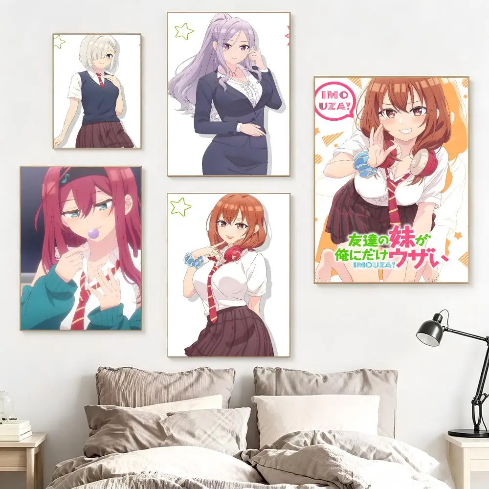 Japanese Anime I-Imouza Poster impermeable para el hogar sala de estar dormitorio bar decoracion estetica