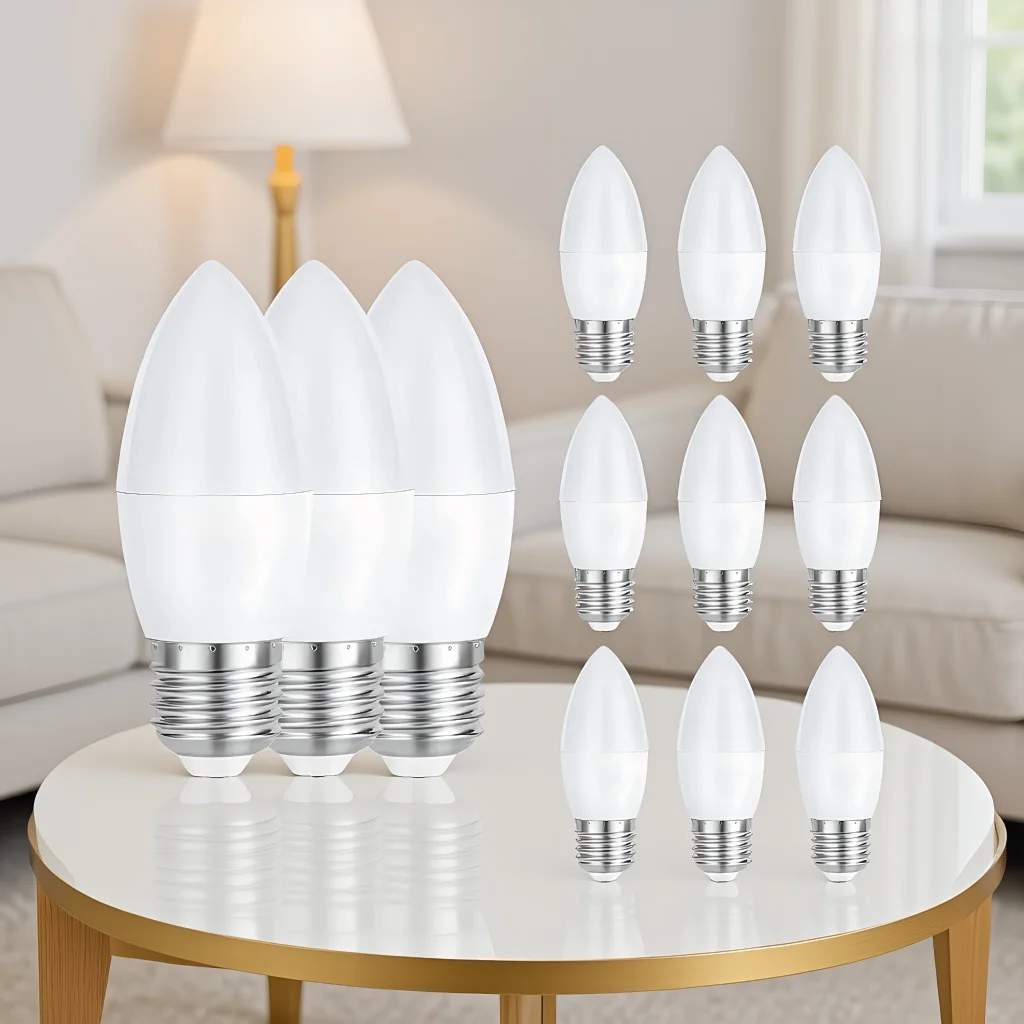 LED Candle Bulb Set: 12PCS AC220V 3W-12W with E27/E14 Bases in Multiple White Tones