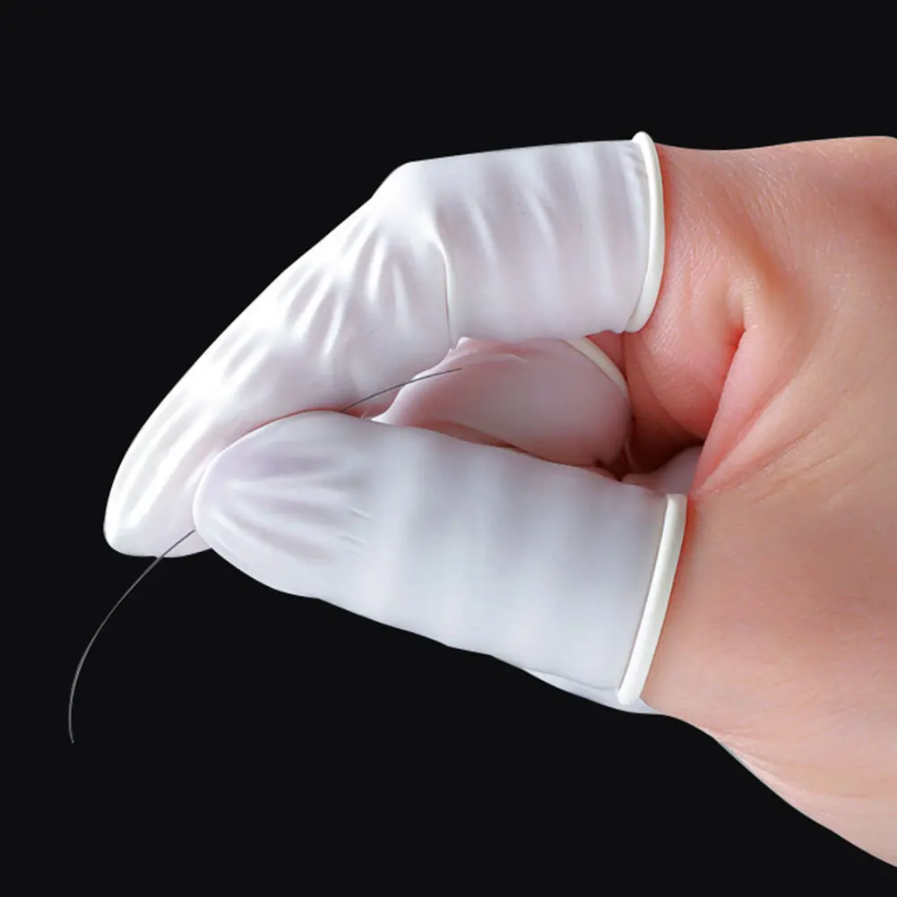 100Pcs Disposable Protective Fingertips Gloves Natural Rubber Non-slip Anti-static Latex Finger Cots Fingertips Tool