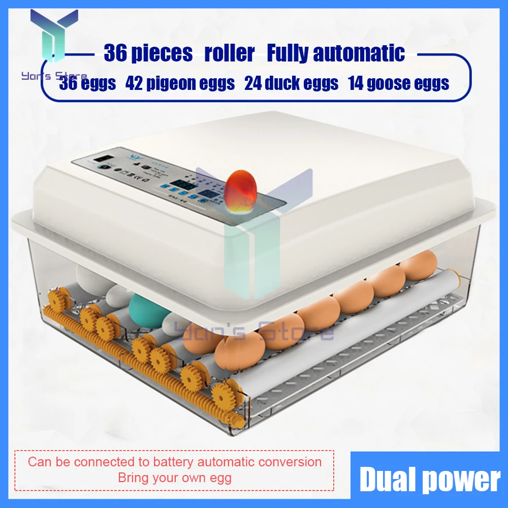 36 Small Household Eggs Incubators Brooder Fully Automatic Intelligent Chicken Duck Goose Pigeon egg incubator Poultry Farming