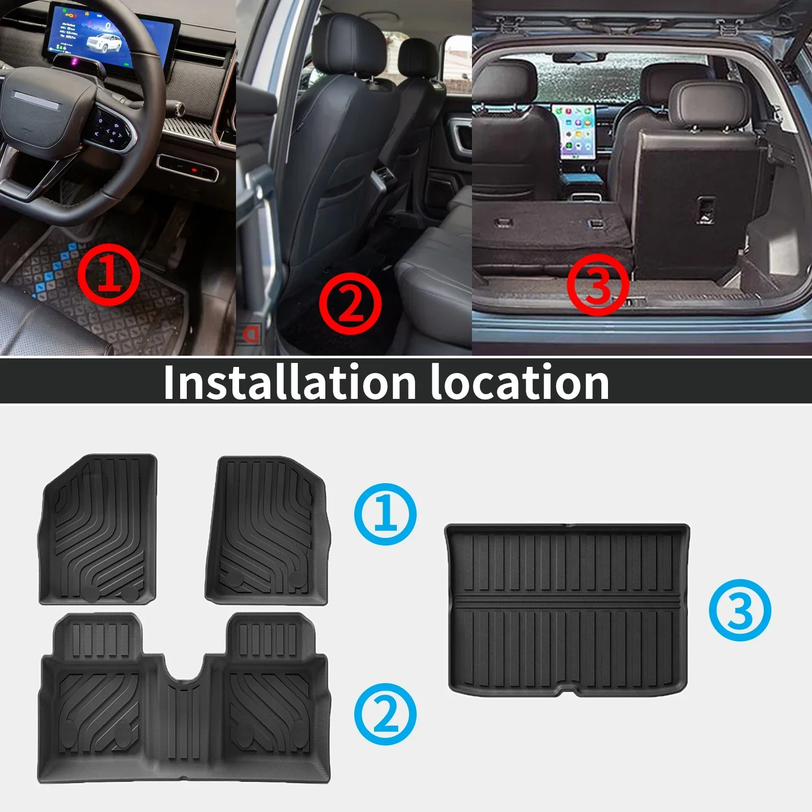 for Dacia Spring EV 2021-2023 LHD/RHD TPE Trunk Mat Cover Full Coverage Easy Installation Accessories