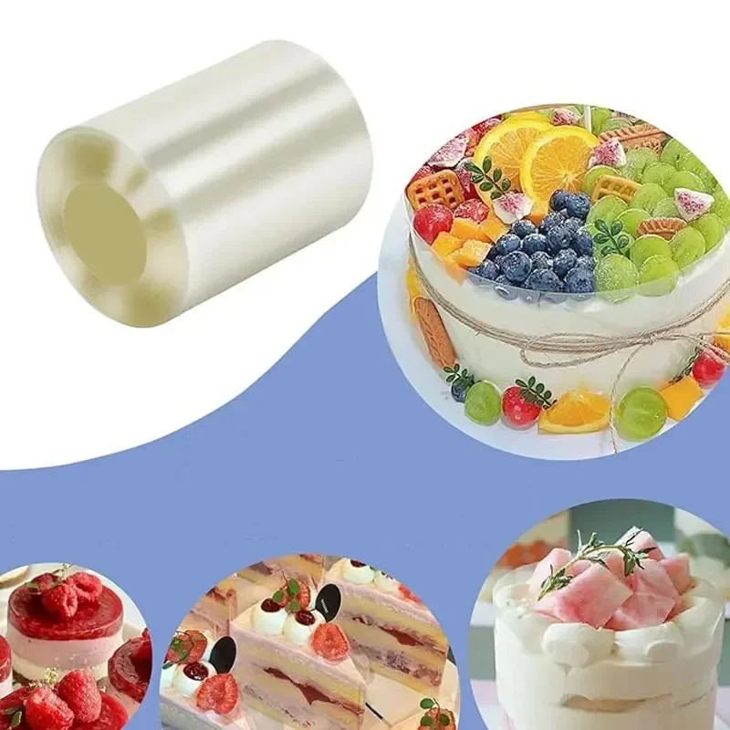 10 m, 1 Rolle, transparenter Mousse-Kuchen, umgeben von Film, Acetatfolie, Kuchendekoration, Kantenfolie, Backen, Cupcake, Gebäck, Werkzeuge